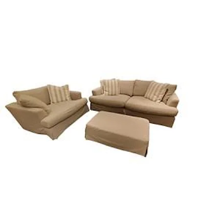 Slipcover Sofa, Chair & 1/2, and Ottoman